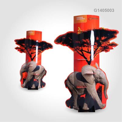 China New Eco-friendly Material Design 3D Shape Advertising Standee Cardboard Display With Elephant Shape for sale