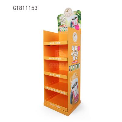 China 2021 Disposable POS Shelf Floor Rack Cardboard Display Cardboard Display Rack for sale