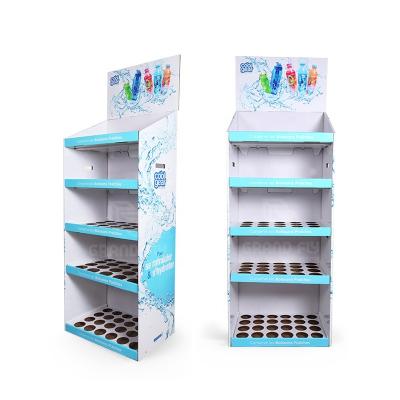 China Recommended box based on your product manufacturer Chef Display Custom Cardboard Corrugated Standing FSDU Floor Shelf Display with insert for sale