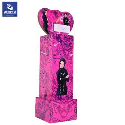 China 4-sided customized hot sale POP advertising cardboard hook display floor display for sale