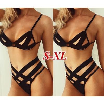 China QUICK DRY new style sexy lingerie women's sexy temptation bundled suit sexy temptation slit lingerie three-point suit for sale