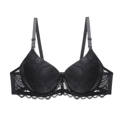 China Breathable Ladies Lace Up Push Up Bra Plus Size Nice Lingeries 3/4 Inner Cup Bra Wear for sale