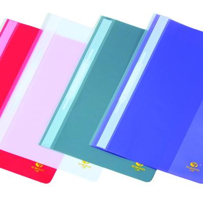 China Factory supply custom A4 color office plastic folder pp report file FC office plastic Logo Advertising flat file folder flat file for sale