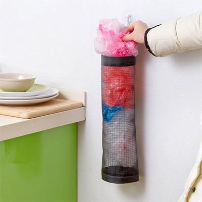 China Hanging Type Kitchen Garbage Bag Storage Sustainable Transparent Grid Bag for sale