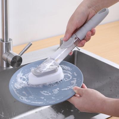 China Durable Hydraulic Long Washing Brush Pot Kitchen Handle Dish Wash Household Multifunctional Cleaning Brush for sale