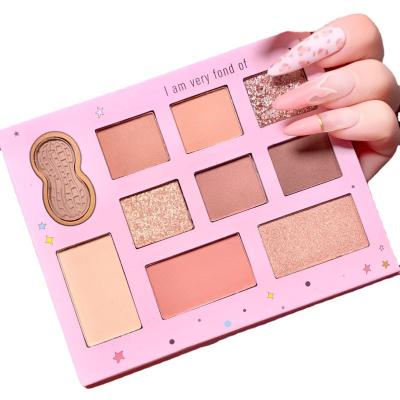 China Matte Pearly Glitter Pink Squirrel Daily Waterproof Eyeshadow Earth Colored Eye Palette For Girl Makeup for sale