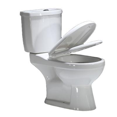 China Chaozhou Modern Cheap Price Sanitary Ware Bathroom Ceramic Two Piece WC Toilet With P-trap for sale