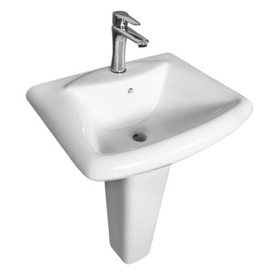 China SAIRI Modern High End Ceramic Sanitary Ware Luxury White Large Square Wash Basin for sale