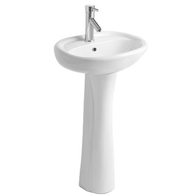 China High Quality Washroom Basin SAIRI China Manufacturer Modern Two Piece Floor Stand Basin With Pedestal for sale