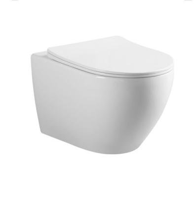 China Double-flow High Quality European Ceramic Wall Hung WC Pan Soft Seat Cover Wall Mounted Toilet Bowl for sale