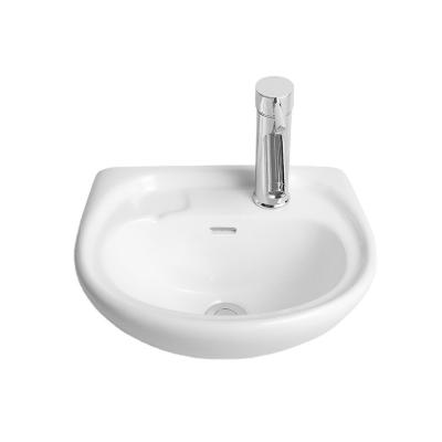 China SAIRI Modern Ceramic Economical Small Bathroom Wash Hand Basin Twyford Wall Hung Basin Sink for sale