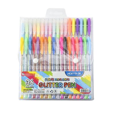 China Office & School Markers Glitter Gel Pens 0.5MM Neon Pen Mini Gel Pen Wholesale Glitter 36 Color Set Glitter Pen for sale