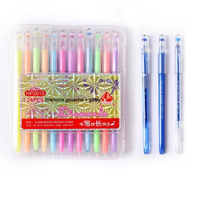 China Office/School Factory Supply 24 Colors Diamond Rainbow Promotional Pastel for School and Company Gel Pen for sale