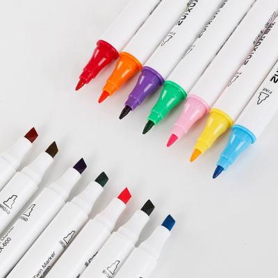 China PP Plastic 12 Color Alcohol Ink Marker Set for Sketching Watercolor Art Pen Set Fine Color for Drawing Art Dual Side Marker for sale