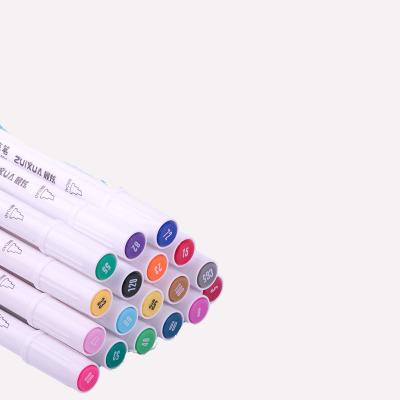 China PP Plastic 18 Color Washable Watercolor Art Pen Set Fine Color Marker for Drawing Art Dual Side Marker for sale