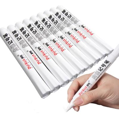 China Non-Toxic Waterproof Plastic Tire Paint Shoe Graffiti Marking White Permanent Filling Outdoor Signature Writing Fiber Pen Marker Pen for sale