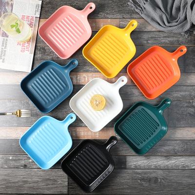 China Stocked Dish Creative Straining Dish Dish Nordic Breakfast Dish Household Tableware Bowl Baking Oven Special Use Baked Rice Baking TR for sale