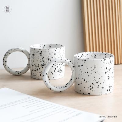 China Disposable Creative Big Ears Mug Gift Cup NordicinsCeramic Coffee Mug Splash Ink Ceramic Mug Lovely for sale