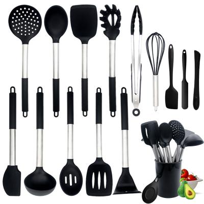 China Creative 16 Kitchen Silicone Kitchenware Homeware Set Cooking Spoon Shovel Silicone Set for sale