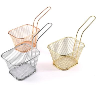 China BPA Free Reusable Multifunctional Square Mini French Fry Basket For Fryer Baskets Kitchen Tools for sale