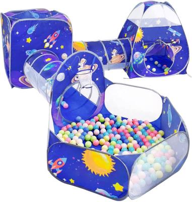 China Sports Toy Ball Pit Tents, Space Theme Pop Tents For Babies, 2 5 Piece Kids Tents + 2 Crawling Tunnels + 1 Ball Pit With Basketball Hoop for sale