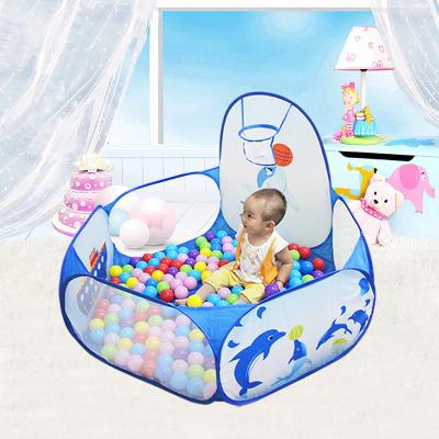 China Healthy Sports Toy Custom Child Ocean Ball Pool Tent Jump Up Pit With Basketball Hoop For Boys Girls Dolphin Play Tent Kids Ball for sale