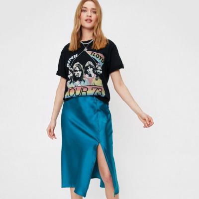 China Anti-Static Wholesale Features A High-waisted Midi Skirt Casual Slit At The Front Buttoned Midi Skirt for sale