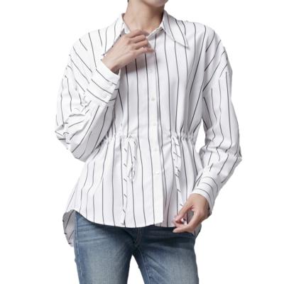 China Fashion Shirts For Women 2021 anti-shrink cotton designer shirts women new striped white tops shirt ladies casual women clothing for sale