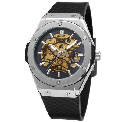 China Chinese Alloy Or Stainless Steel Skeleton Mechanical Mens Wrist Watches Watch With Band Strap for sale