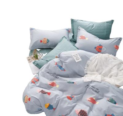 China Nondisposable 100% Environmental Protection Cotton Fish Printing Bedding Set For Kids for sale