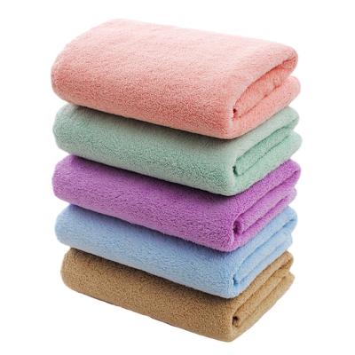 China Child Safe Super Soft Coral Fleece Micro Fiber Gray Microfiber Bath Towels Bath Towel Set Face Towels for sale