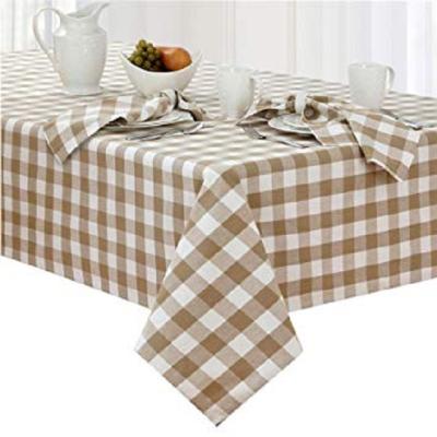 China Cotton Tablecloths CLASSIC Red And Blue Checked Organic Cotton Gots Certified Spandex Tablecloths for sale