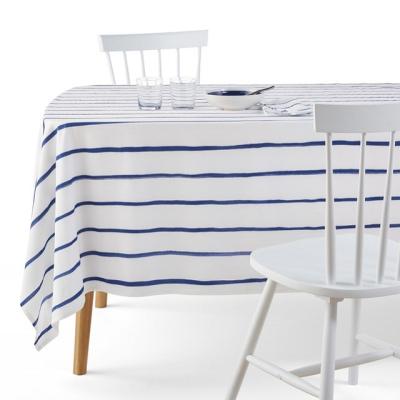 China CLASSIC Printed Tablecloth Striped Gots Certified Organic Cotton for sale