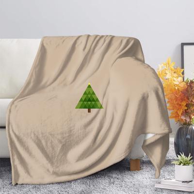 China Christmas Trees Pattern Anti-Static Triangle Memory Large Size Beige Soft Warm Blanket Fabric Matching Custom Kids Use for sale