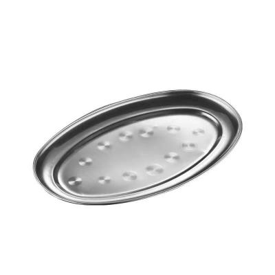 China 35CM Viable Buffet Dish Tableware Egg Shape Tray Factory Wholesale Oval Deep Stainless Steel Metal Party Dish Modern Elegant Dish for sale