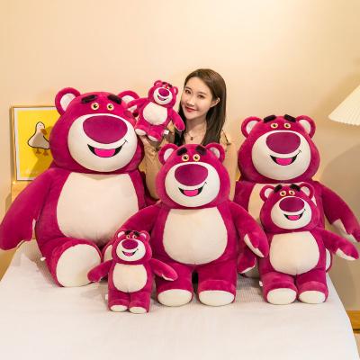 China Factory Wholesale Cute Strawberry Bear Cartoon Interactive Toy With Funny Soft Plush Toy for sale