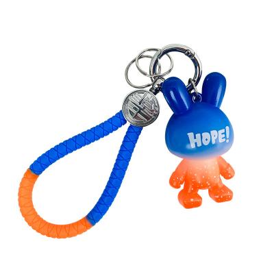 China Hot Sale Lovely Custom Printed PVC Key Chain Hope Cute Rabbit Cartoon Silicone Key Chain Charm for sale