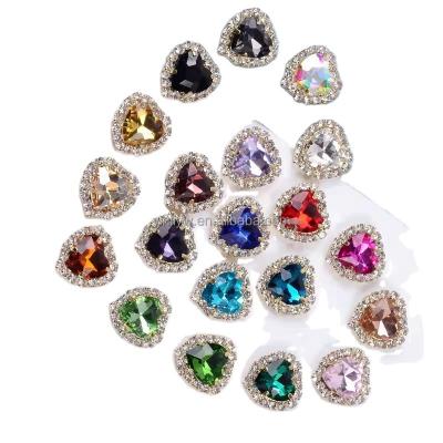 China Flat Back Heart Crystal Rhinestone Ornaments Flatback Sewing Supplies Stones For Diy Apparel DIY Nail Supplies for sale