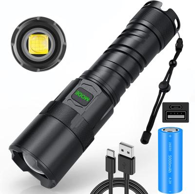 China Telescopic Boom USB Battery Booster Press Switch Hand Lamps Rechargeable Flexible Bright Flashlights Bass Waterproof Portable Flashlight for sale