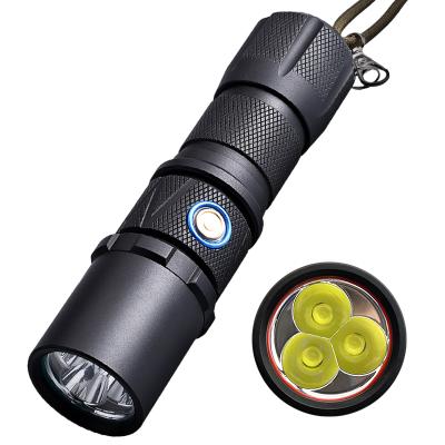 China Super New Arrival IPX5 Quality Aluminum 3 Flashlight XHP70 3900 Lumen 6 Modes Long Range Led Torch for sale