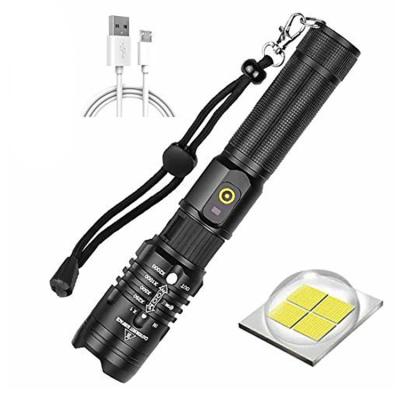 China Camping LED Flashlight Illuminated High Lumen Rechargeable XHP50 Flashlight XHP50 High Lumen LED Contact for sale