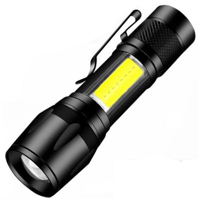 China Mini Zoom Focus Flashlight COB XPE COB LED Torch LED Tactical Flashlight Rechargeable Waterproof USB Flashlight Work Head Chain Light Emergency for sale