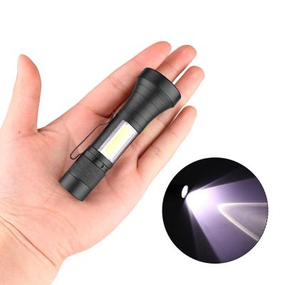 China Portable Mini Pocket Light Aluminum COB Spotlight 3 Modes Strong Light Mini Flashlights Waterproof Custom Flashlight With Logo for sale