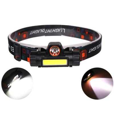 China Camping 2 Head Led COB Lamp Car Inspect Light Headlight USB Rechargeable XPE Magnet Work Light Head Torch for sale