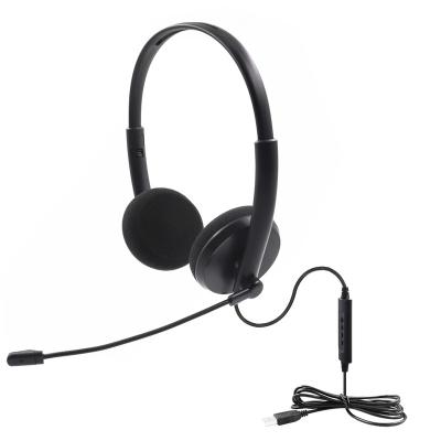 China Headband Customer Service Headset Operator Call Center Class Mobile Phone Computer USB Online Headset with Microphone MIC Noise Reduction for sale