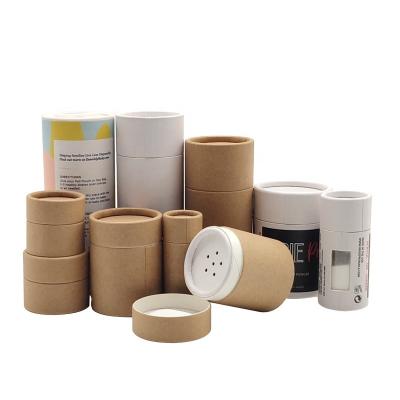 China Recyclable 30ml Food Manufacturing Pepper Powder Salt Powder Sieve Top Shaker Custom Recyclable Brown Paper Tube Packaging Box for sale