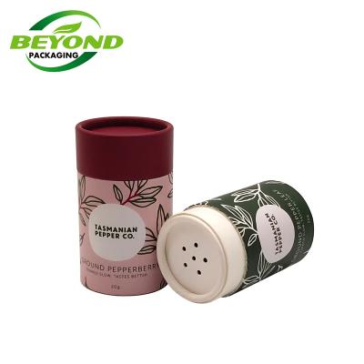 China Recycled Materials Round Cardboard Paper Tube Custom Logo Printing Kraft Paper Tube With Shaker For Organic Superfoods for sale