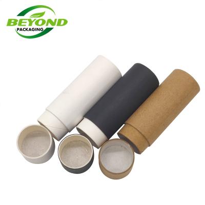 China Recycled Natural Black Eco Friendly Cardboard Kraft Paper Cosmetic Empty Containers Biodegradable Lift Up Lip Balm Deodorant Paper Tube Packaging 1oz 25g for sale