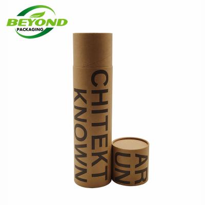 China Custom Printing Materials Printing Recycled Biodegradable Paper Round Cardboard Box Cylinder Tube Brown Packaging For T-shirt Clothes Packaging Paper Tube for sale