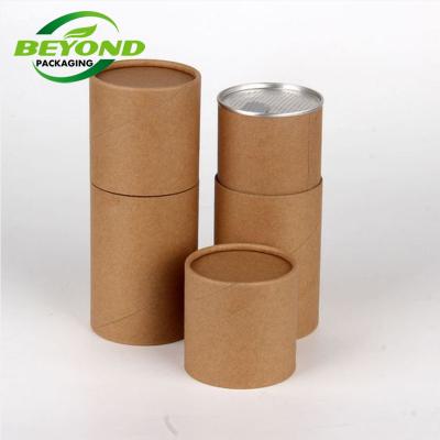 China Recycled Materials Customized Food Grade Biodegradable Printed Airtight Paper Packaging Tube With Easy Cover Lid For Nuts Snacks for sale